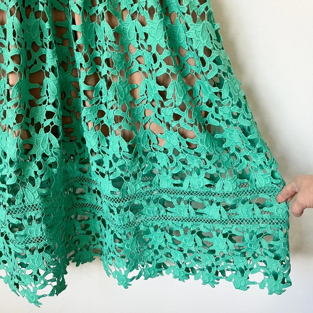 Self-Portrait Azaelea Midi Dress Spearmint Green Womens 6 - Picture 5 of 15